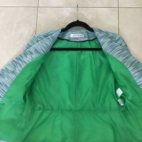 Kasper light weight multi coloured (green, blue, white) blazer size 8 - M - Picture 4 of 8